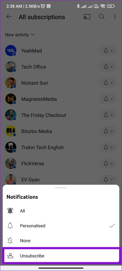 choose-unsubscribe كيفية إلغاء الاشتراك من جميع قنوات YouTube مرة واحدة
