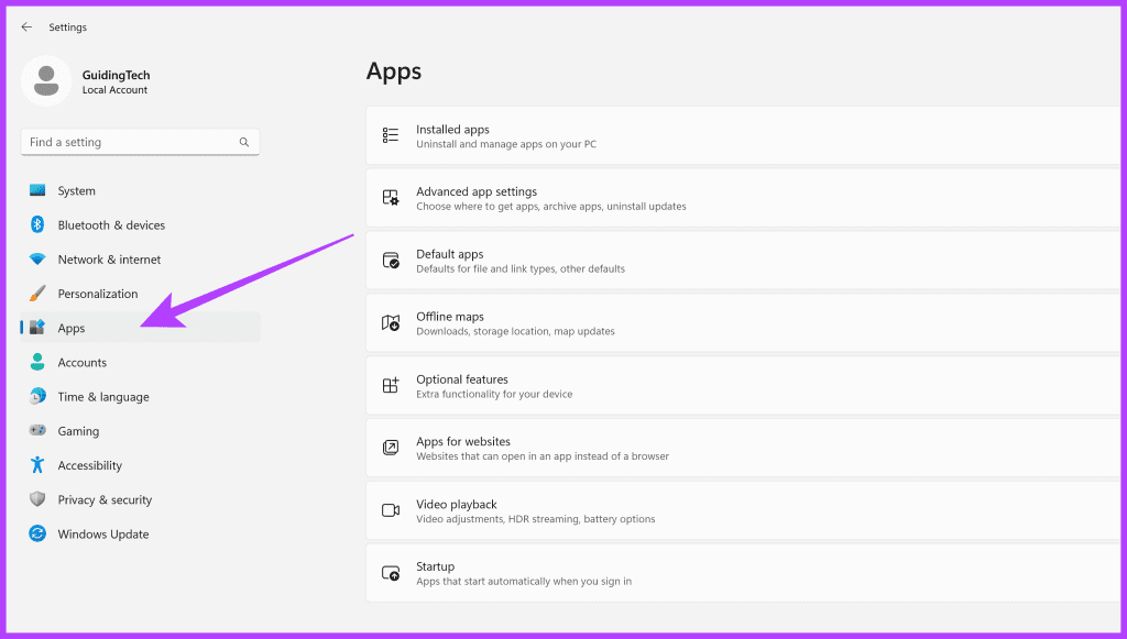 click-on-Apps-in-the-left-sidebar-1024x581-1 8 إصلاحات لتطبيق Xbox عالق في الخطأ "Few Things That Are Missing on This PC".