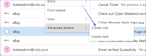 create-rule-new-outlook-windows كيفية إنشاء المجلدات ونقل رسائل البريد الإلكتروني في Outlook على Mac وWindows