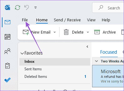 file-outlook-windows-11 أفضل 6 إصلاحات لعدم ظهور الأحداث و المواعيد في Outlook Calendar على Windows 11