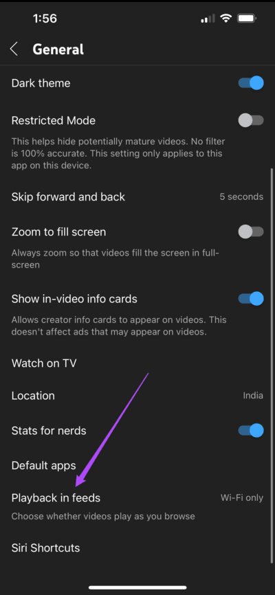 general-settings-youtube-iphone-473x1024-1 أفضل 4 إصلاحات عدم عمل ميزة "إضافة إلى قائمة الانتظار" على YouTube على iPhone و Android