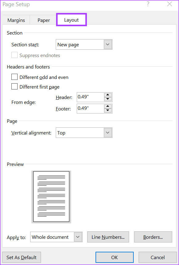 how-to-add-remove-line-numbers-in-word-4 كيفية إضافة وإزالة أرقام الأسطر في Microsoft Word