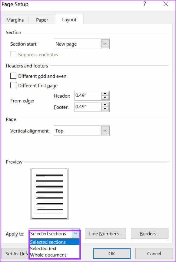 how-to-add-remove-line-numbers-in-word-5 كيفية إضافة وإزالة أرقام الأسطر في Microsoft Word