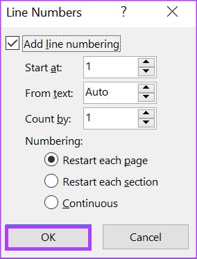 how-to-add-remove-line-numbers-in-word-8 كيفية إضافة وإزالة أرقام الأسطر في Microsoft Word