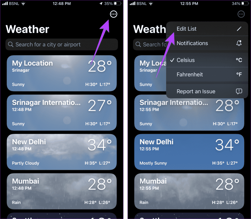 iPhone-Weather-App-Edit-Places كيفية استخدام تطبيق Apple Weather على iPhone