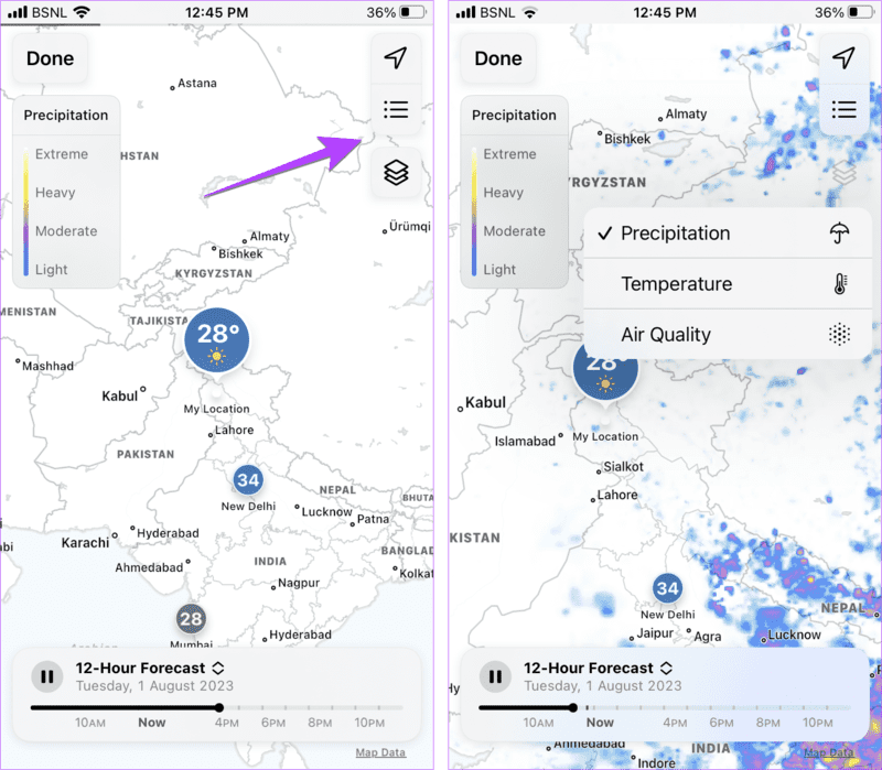 iPhone-Weather-Map-Symbols كيفية استخدام تطبيق Apple Weather على iPhone