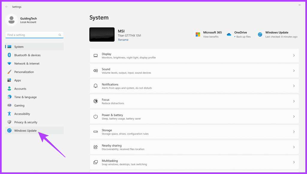 launch-the-Settings-app 8 إصلاحات لتطبيق Xbox عالق في الخطأ "Few Things That Are Missing on This PC".