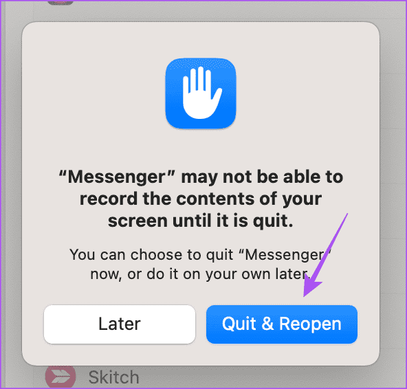 quit-and-reopen-messenger-mac كيفية مشاركة الشاشة في Facebook Messenger على الهاتف المحمول وسطح المكتب
