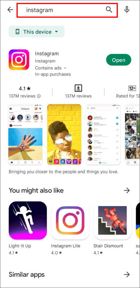 search-android-e1691448246876 إضافة منشور إلى قصتك المفقودة في Instagram؟ جرب هذه الإصلاحات