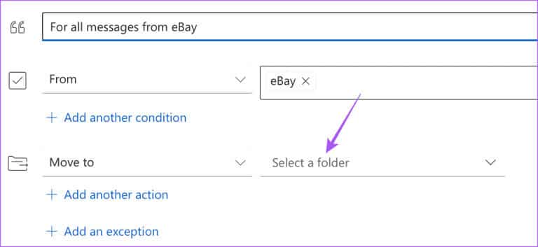 select-folder-to-automatically-move-emails-outlook-mac-768x353-1 كيفية إنشاء المجلدات ونقل رسائل البريد الإلكتروني في Outlook على Mac وWindows
