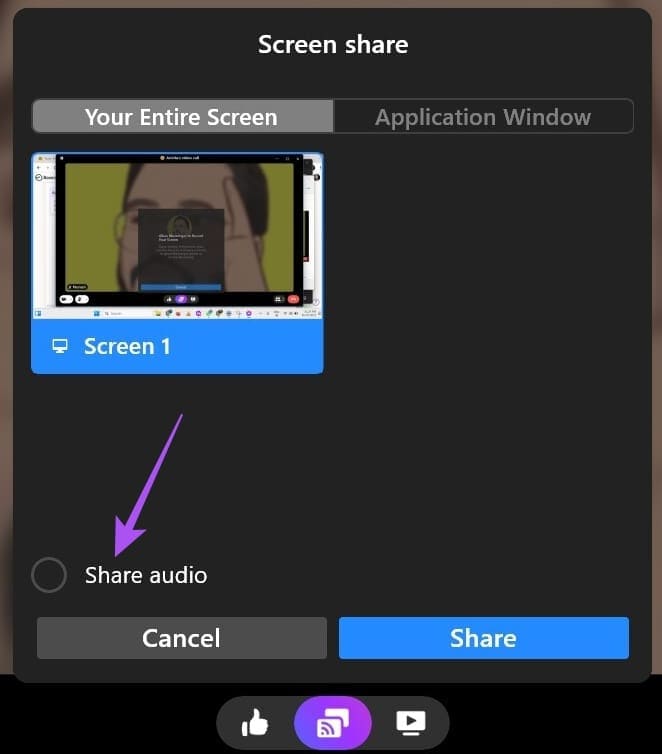 share-audio-with-screen-messenger-windows-11 كيفية مشاركة الشاشة في Facebook Messenger على الهاتف المحمول وسطح المكتب