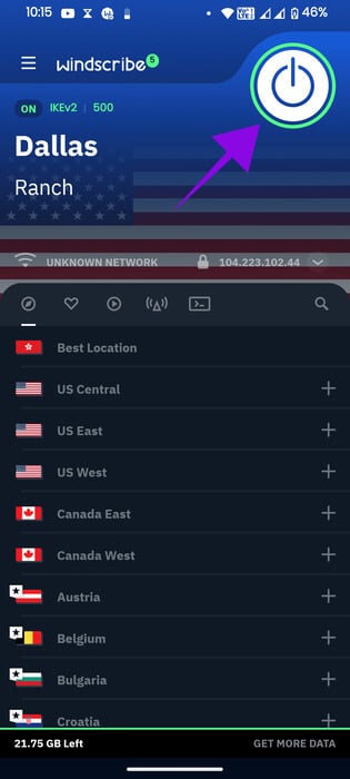 toggle-off-VPN-on-Android 7 طرق لإصلاح فشل تحميل منشورات Threads