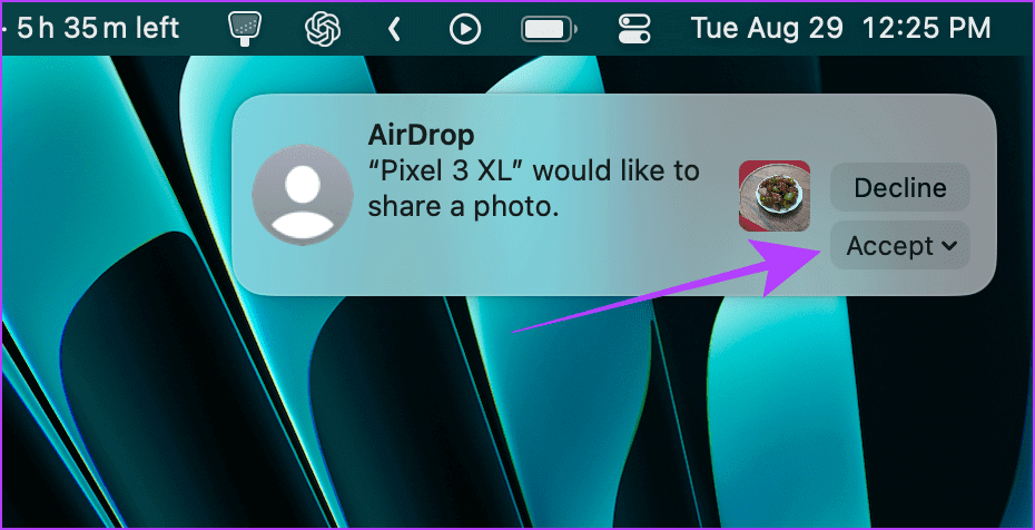 Accept-AirDrop-on-Mac-1 4 طرق لنقل الملفات بين Mac وAndroid لاسلكيًا