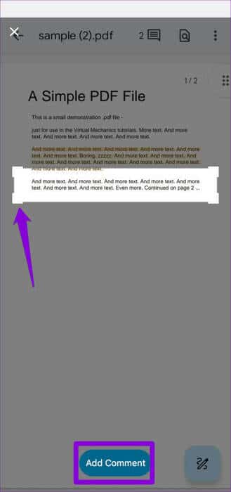 Add-Comment-to-a-PDF-482x1024-1 كيفية إضافة تعليق توضيحي إلى ملف PDF باستخدام تطبيق Google Drive على Android