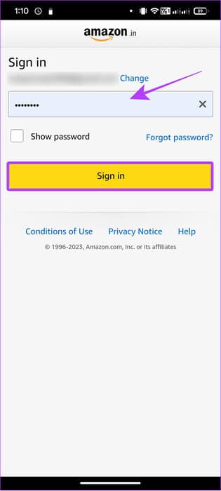 Add-the-password-and-choose-Sign-in 10 طرق لإصلاح رمز الخطأ 5004 أو 5005 على Amazon Prime Video