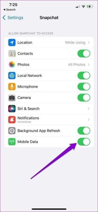 Allow-Mobile-Data-to-Snapchat-474x1024-1 8 طرق لإصلاح عدم تشغيل مقاطع الفيديو في Snapchat على Android وiPhone