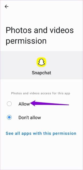 Allow-Snapchat-to-Access-Your-Storage-on-Android-3-500x1024-1 8 طرق لإصلاح عدم تشغيل مقاطع الفيديو في Snapchat على Android وiPhone