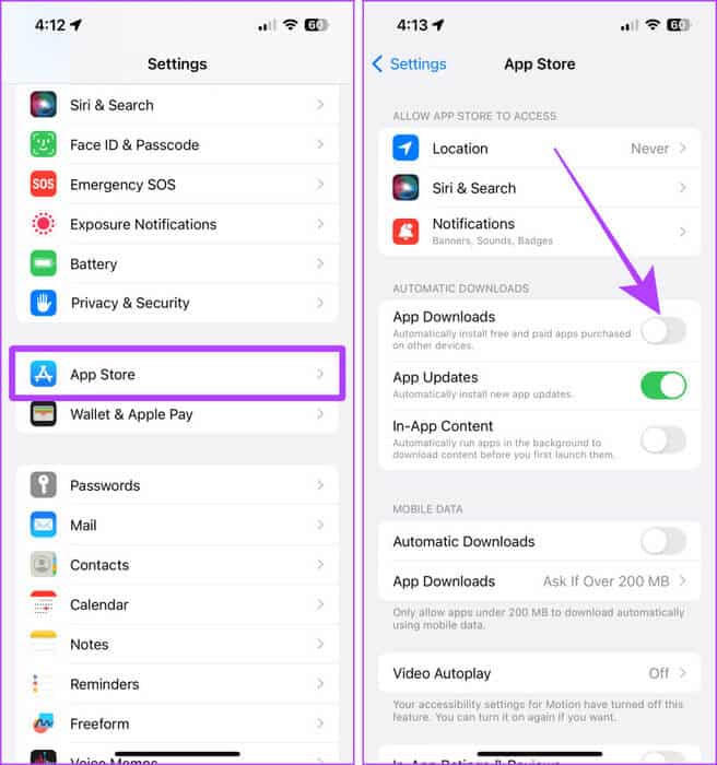 App-Store-Automatic-App-Downloads-on-iPhone كيفية نقل أو إعادة ترتيب التطبيقات على iPhone