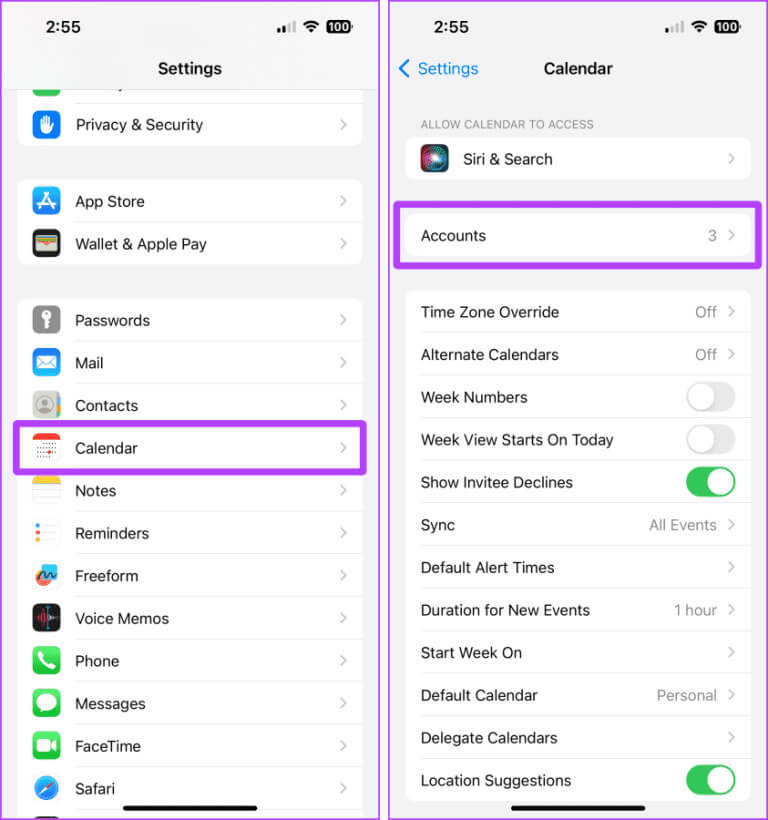 Apple-Calendar-Settings-iPhone-768x820-1 6 طرق سهلة لإزالة أو حذف Calendar من iPhone