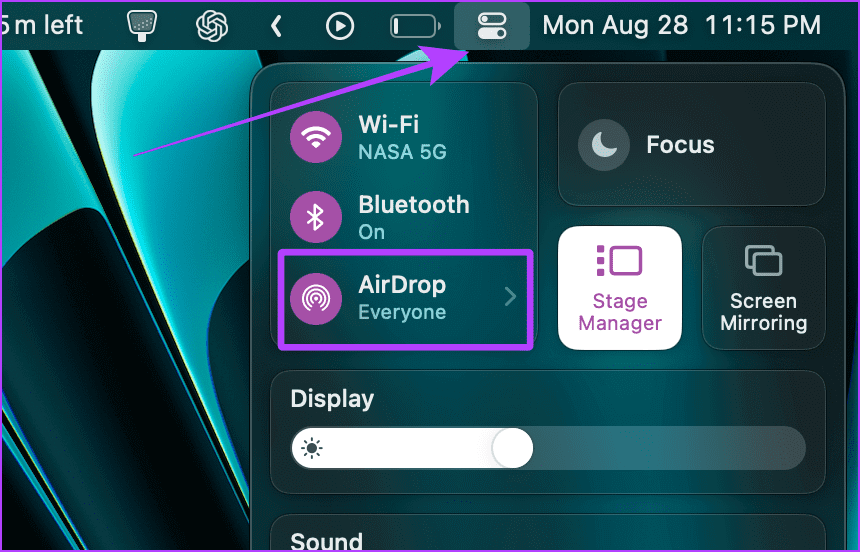 Control-Center-on-Mac 4 طرق لنقل الملفات بين Mac وAndroid لاسلكيًا