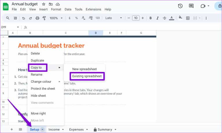Copy-a-Google-Sheets-Worksheet-to-Existing-Spreadsheet-768x460-1 أفضل 3 طرق لإنشاء نسخة من ورقة عمل Google Sheets