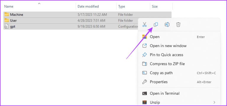 Copy-group-policy-files-768x358-1 أفضل 4 طرق لعمل نسخة احتياطية لمحرر نهج المجموعة المحلي على Windows 11