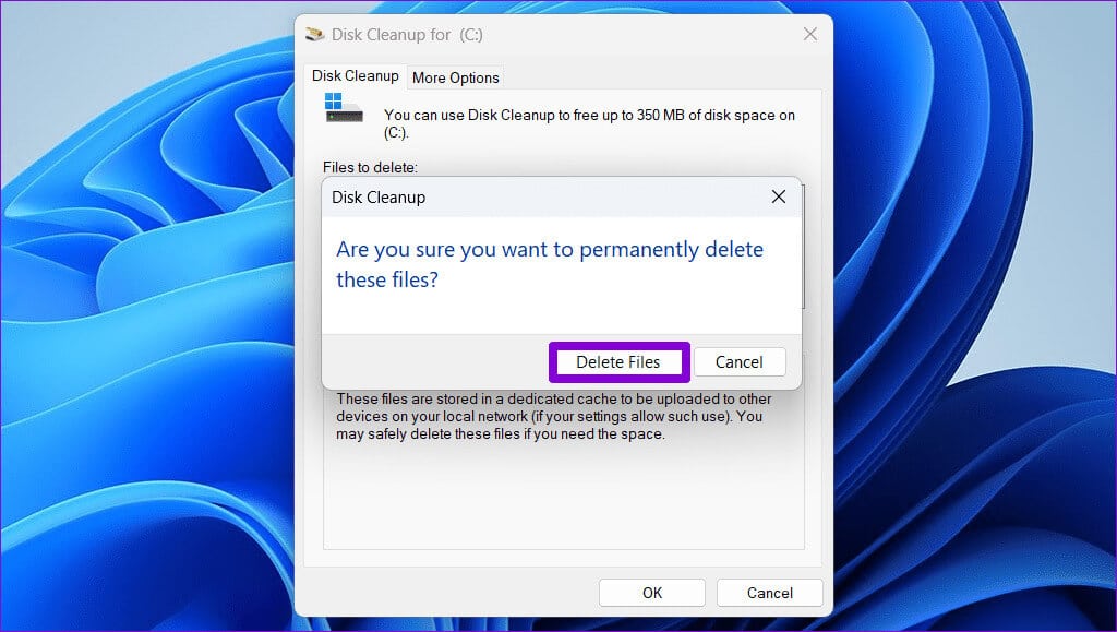 Delete-Windows-Update-Files-From-Disk-Cleanup-Tool أفضل 6 إصلاحات لعدم عرض تطبيق Xbox الألعاب المثبتة على Windows