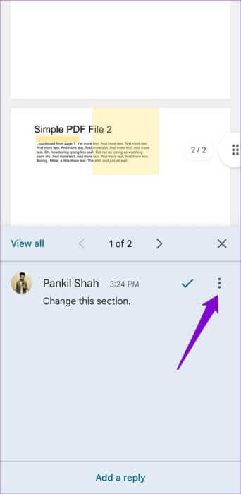 Delete-a-Comment-From-PDF-500x1024-1 كيفية إضافة تعليق توضيحي إلى ملف PDF باستخدام تطبيق Google Drive على Android
