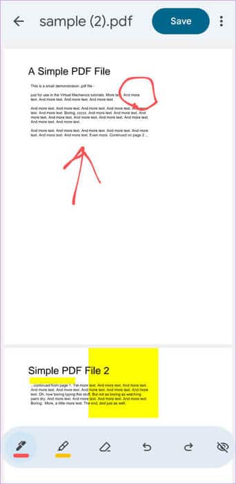 Draw-on-PDF-in-Google-Drive-App-500x1024-1 كيفية إضافة تعليق توضيحي إلى ملف PDF باستخدام تطبيق Google Drive على Android
