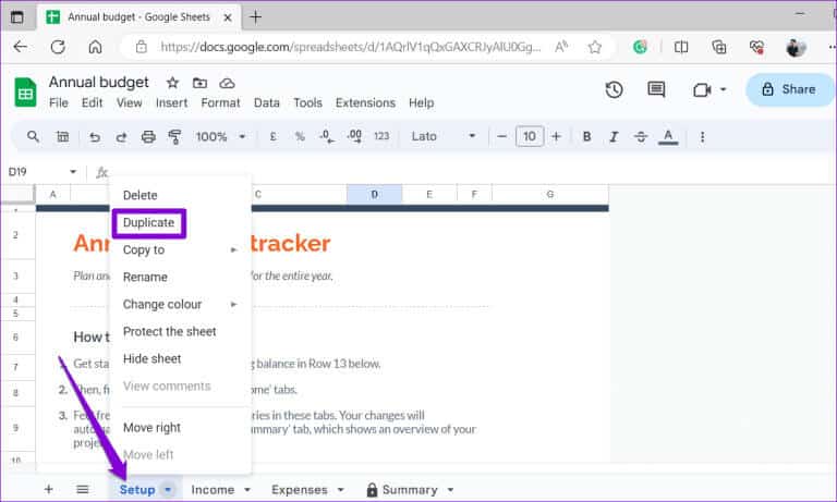 Duplicate-a-Google-Sheets-Worksheet-768x461-1 أفضل 3 طرق لإنشاء نسخة من ورقة عمل Google Sheets