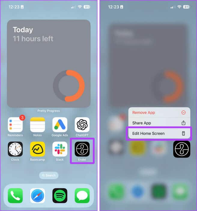 Edit-Home-Screen-in-a-Focus-Mode-on-iPhone كيفية نقل أو إعادة ترتيب التطبيقات على iPhone