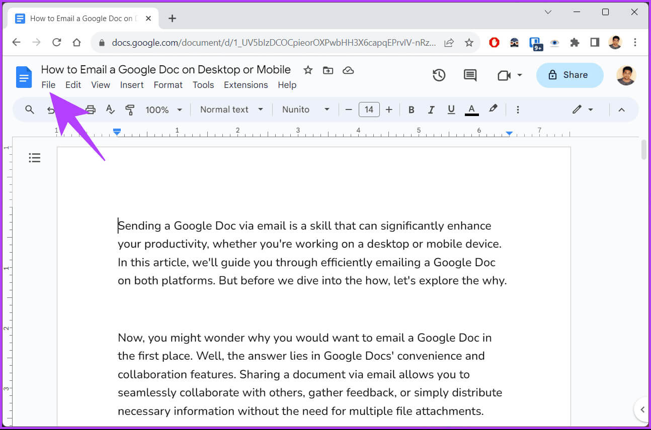 كيفية إرسال Google Doc عبر البريد الإلكتروني على سطح المكتب أو الهاتف المحمول - %categories