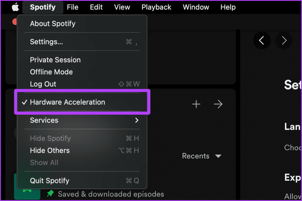 Enable-Hardware-Acceleration-For-Spotify-on-Computer-1024x681-1 كيفية جعل Spotify أعلى صوتًا على سطح المكتب والهاتف المحمول