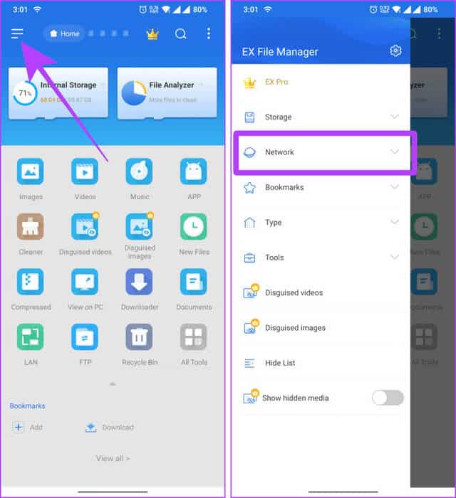 Ex-File-Manager-on-Android 4 طرق لنقل الملفات بين Mac وAndroid لاسلكيًا