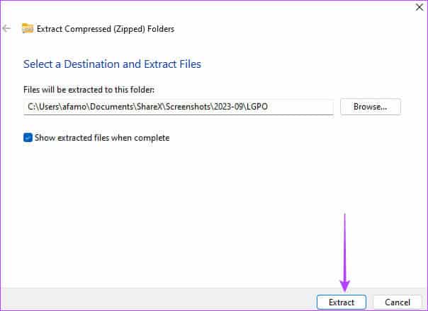File-extraction-1 أفضل 4 طرق لعمل نسخة احتياطية لمحرر نهج المجموعة المحلي على Windows 11