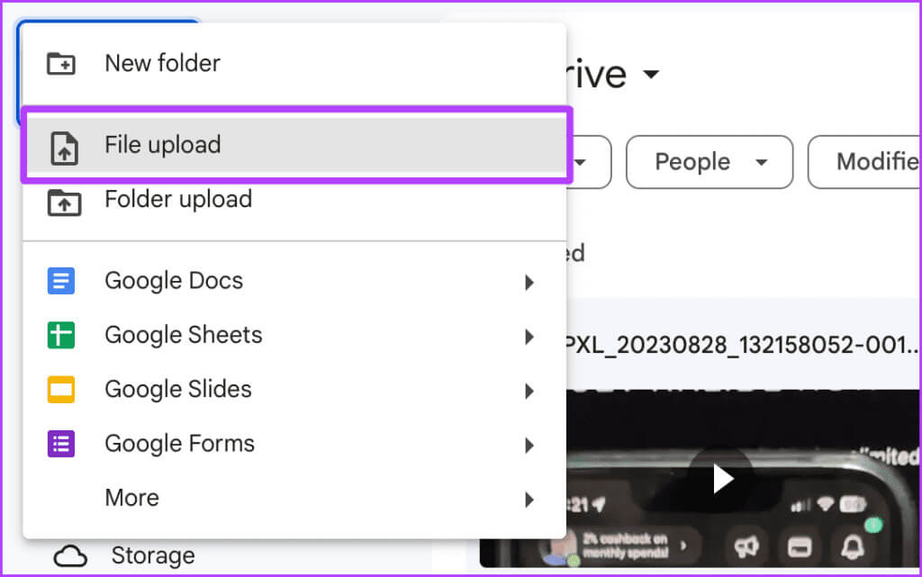 Google-Drive-New-Button-Drop-Down-Menu-on-Web-1024x641-1 4 طرق لنقل الملفات بين Mac وAndroid لاسلكيًا