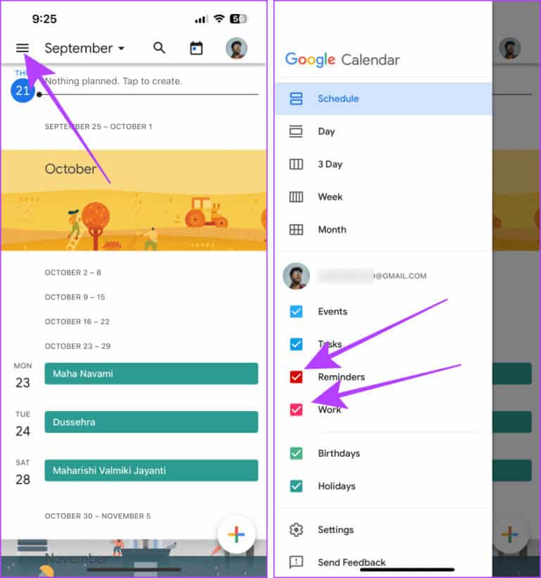Hide-Calendars-in-Google-Calendar-app-on-iPhone-768x820-1 6 طرق سهلة لإزالة أو حذف Calendar من iPhone