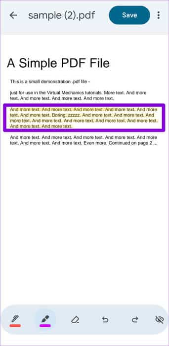 Highlight-Text-in-a-PDF-in-Google-Drive-App-500x1024-1 كيفية إضافة تعليق توضيحي إلى ملف PDF باستخدام تطبيق Google Drive على Android