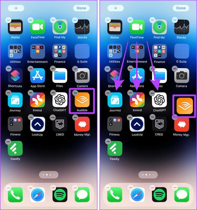 Jiggle-Mode-Home-Screen-iPhone كيفية نقل أو إعادة ترتيب التطبيقات على iPhone