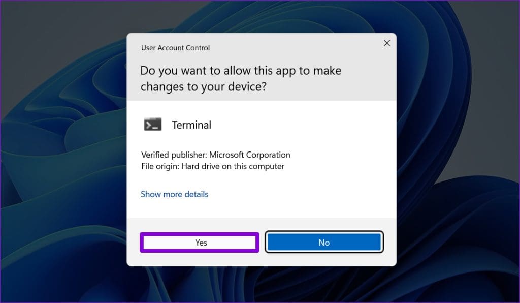 Open-Terminal-UAC-Prompt-19-1024x596-1 أفضل 6 إصلاحات لعدم عرض تطبيق Xbox الألعاب المثبتة على Windows