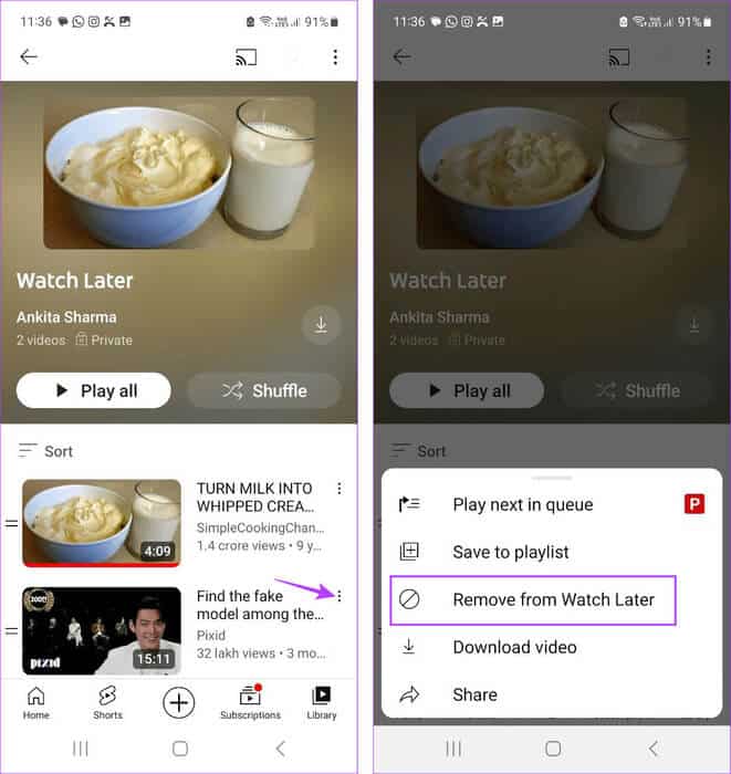 Remove-watch-later-video ما هي "المشاهدة لاحقًا" على YouTube وكيفية استخدامها