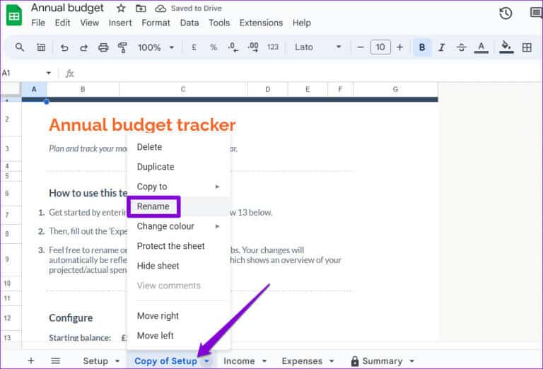 Rename-a-Sheet-768x522-1 أفضل 3 طرق لإنشاء نسخة من ورقة عمل Google Sheets