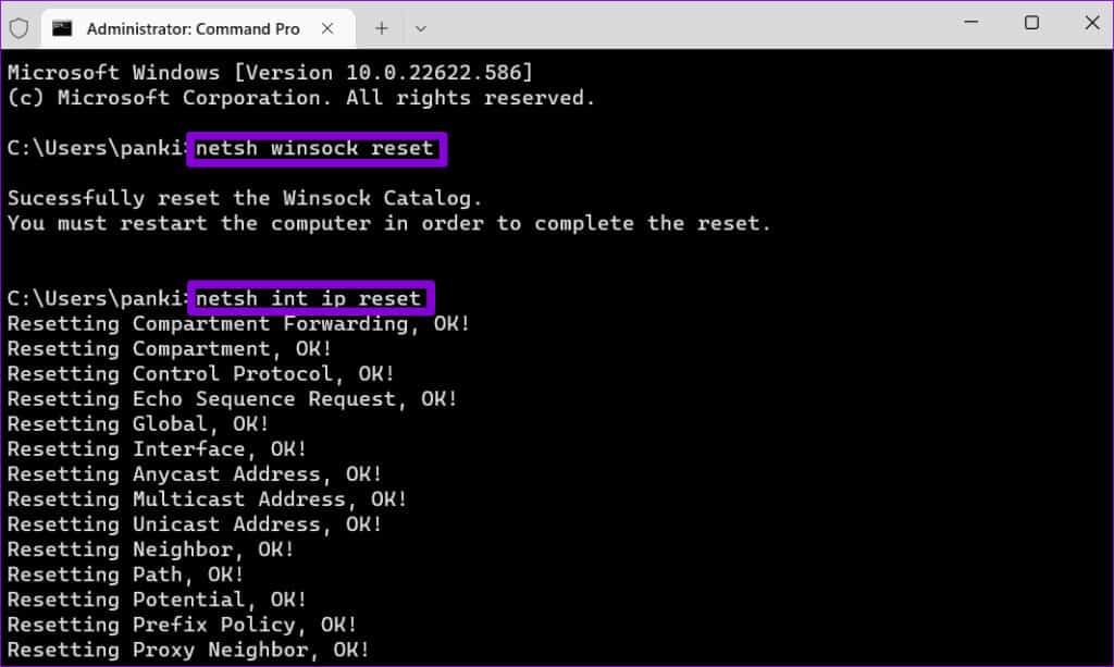 Reset-TCP-IP-3-1024x613-1 أفضل 6 إصلاحات لعدم عرض تطبيق Xbox الألعاب المثبتة على Windows