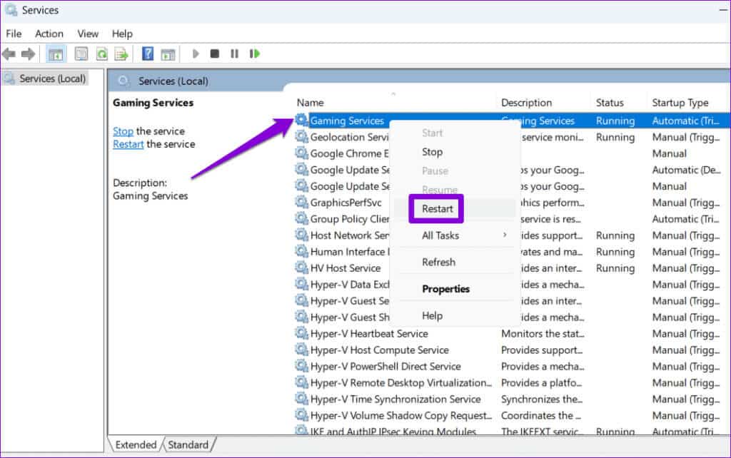 Restart-Gaming-Services-on-Windows-1024x642-1 أفضل 6 إصلاحات لعدم عرض تطبيق Xbox الألعاب المثبتة على Windows
