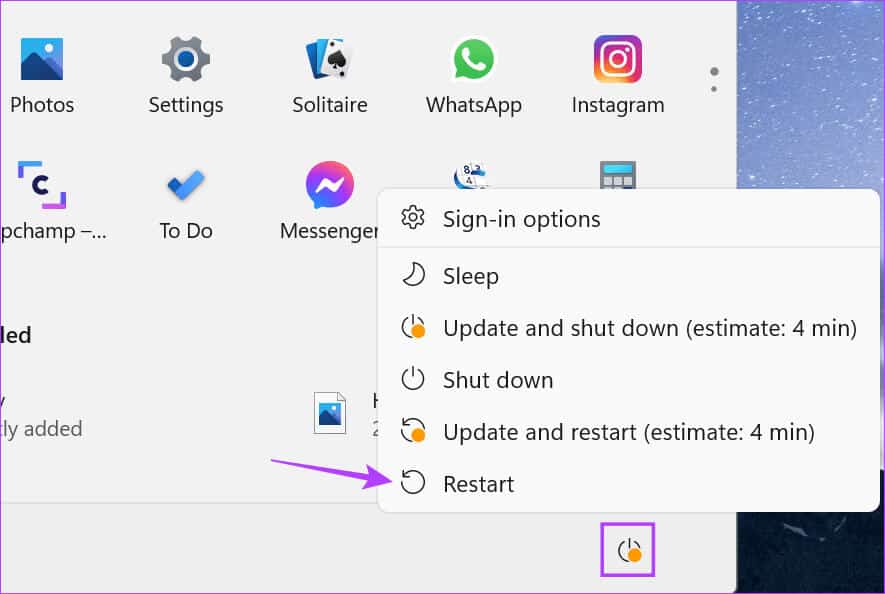 Restart-Windows-11 10 طرق لإصلاح مشكلة "لا يمكن تسجيل الخروج من Facebook" على الهاتف المحمول وسطح المكتب