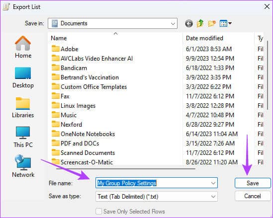 Saving-group-policy-settings أفضل 4 طرق لعمل نسخة احتياطية لمحرر نهج المجموعة المحلي على Windows 11