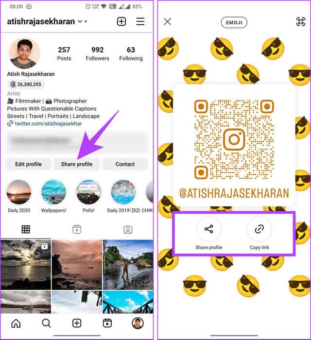 كيفية مشاركة رابط ملفك الشخصي على Instagram - %categories