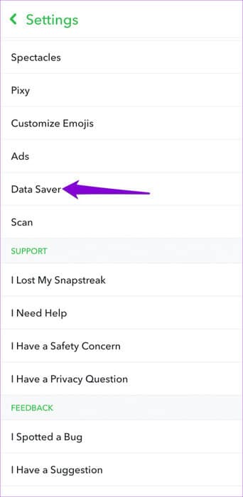 Snapchat-Data-Saver-Mode-500x1024-1 8 طرق لإصلاح عدم تشغيل مقاطع الفيديو في Snapchat على Android وiPhone