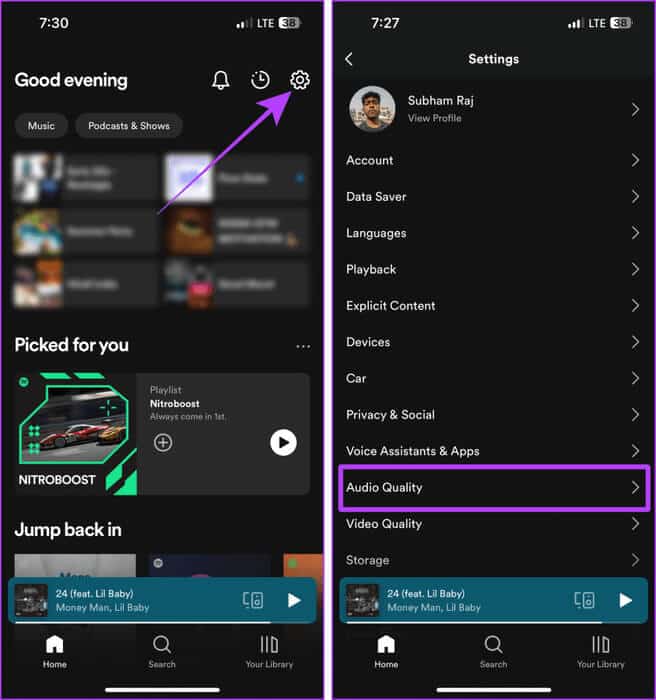 Spotify-Audio-Quality-Settings-on-Mobile كيفية جعل Spotify أعلى صوتًا على سطح المكتب والهاتف المحمول