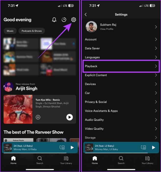 Spotify-Settings-on-Mobile-App-1 كيفية جعل Spotify أعلى صوتًا على سطح المكتب والهاتف المحمول